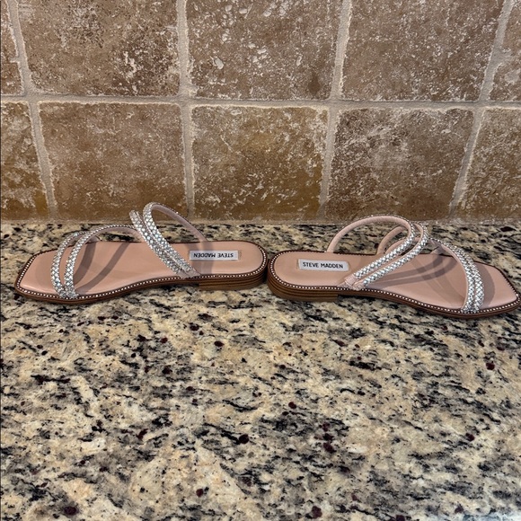 Steve Madden Silver Rhinestone Sandals - Picture 2 of 3